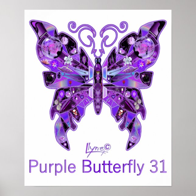 Poster Purple Butterfly 31 (Devant)