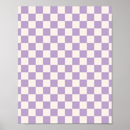 Poster Purple Check, Checkerboard Pattern, Checkered