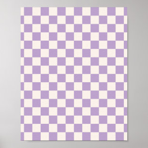 Poster Purple Check, Checkerboard Pattern, Checkered