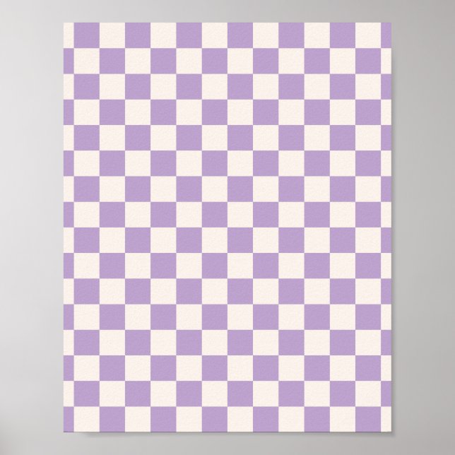 Poster Purple Check, Checkerboard Pattern, Checkered (Devant)