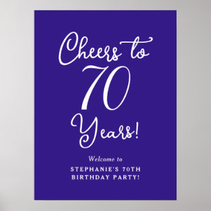 Poster Purple Cheers to 70 ans Anniversaire Bienvenue