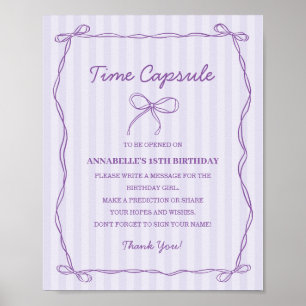 Poster Purple Coquette Bow Temps Capsule Anniversaire Jeu