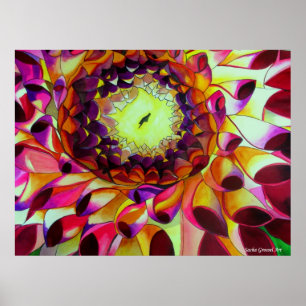 Poster Purple Dahlia peinture pop art originale