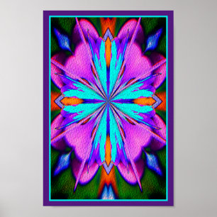Poster Purple Et Turquoise Abstrait