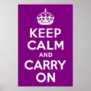 Poster Purple Gardez le calme et continuer