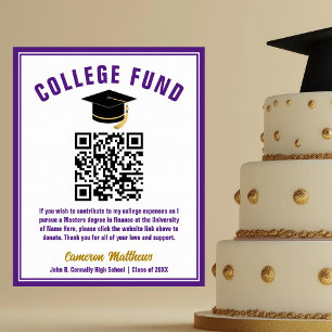 Poster Purple Graduate College Fund QR Code