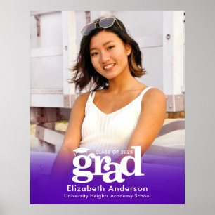 Poster Purple Graduation Photo Bold Typographie Minimalis