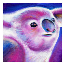 Purple Koala visage animal fantaisie art