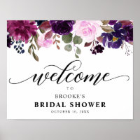 Purple Lavender Floral Boho Bride douche bienvenue