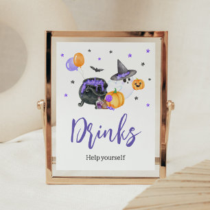 Poster Purple Little Boo Ghost Baby shower Boissons