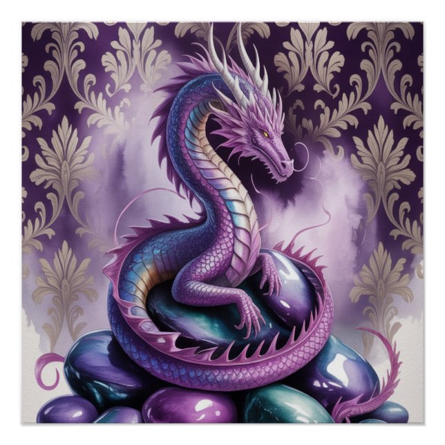 Poster Purple Mystic Dragon Gothic (Devant)