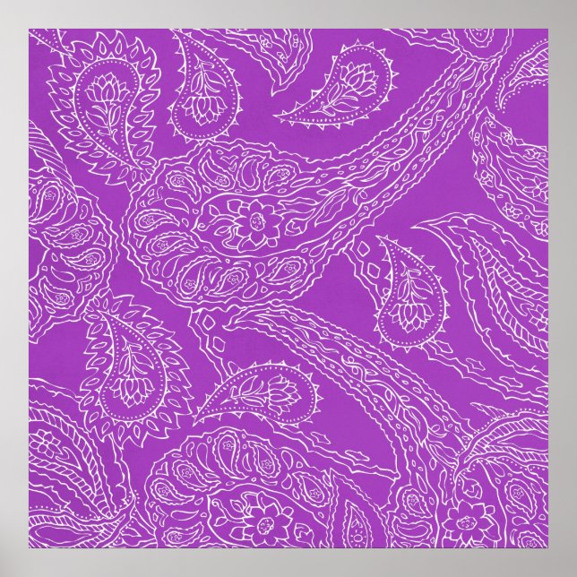 Poster Purple Paisley Imprimer Été Fun Fun Girl Motif (Devant)