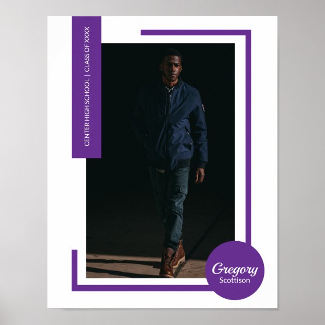 Poster Purple Photo Moderne Graduation (Devant)