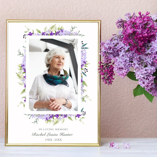 Poster Purple Shades Garland En Mémoire Amoureuse Photo (Créateur téléchargé)