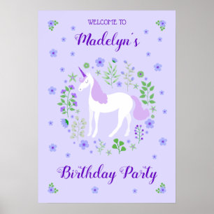 Poster Purple Unicorn Faux Purple Parties scintillant Ann