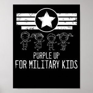 Poster Purple Up for Military Kids
