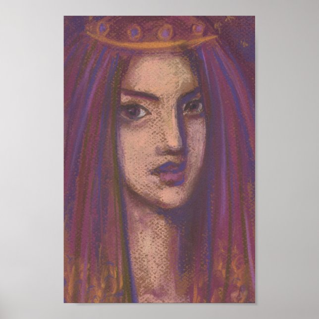 Poster Purple Voile Est Orientale Portrait Peinture (Devant)