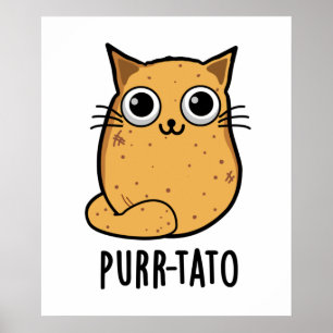 Poster Purr-tato Funny Chat Pun de pomme de terre