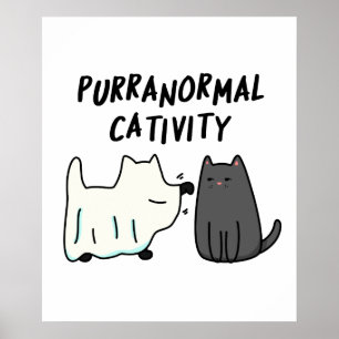Poster Purranoral Cativité Funny Halloween Cat Pun