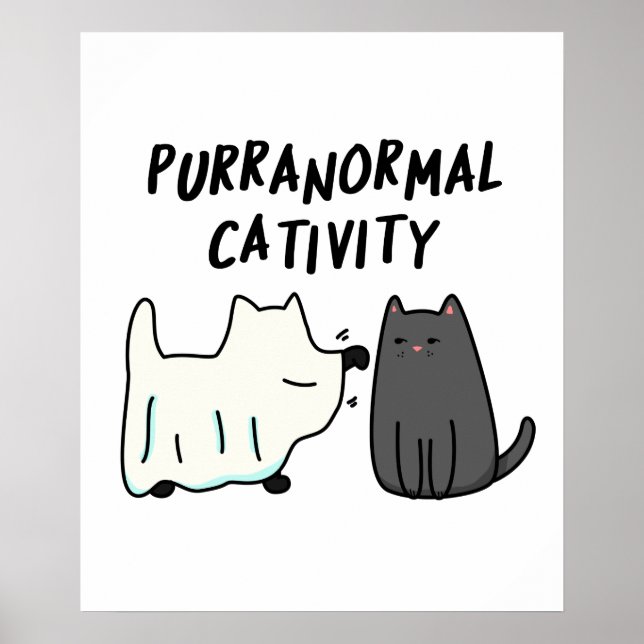 Poster Purranoral Cativité Funny Halloween Cat Pun (Devant)