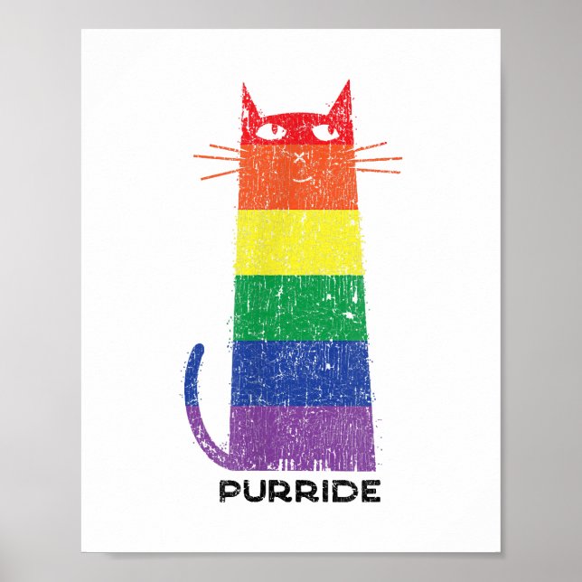 Poster Purride Shirt LGBT Drôle Gay pride Chat Saying Gra (Devant)