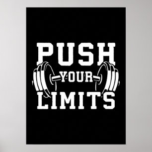 Poster Push Your Limits - Gym entraînement Motivation