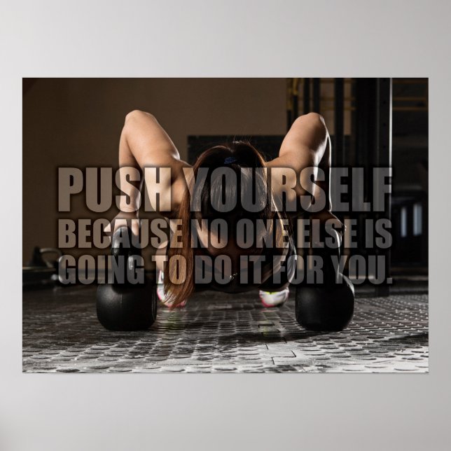 Poster Push Yourself - Exercice Fitness Motivational (Devant)