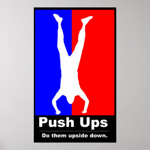 Poster Pushups - Faites-les à l'envers de l'affiche de fi