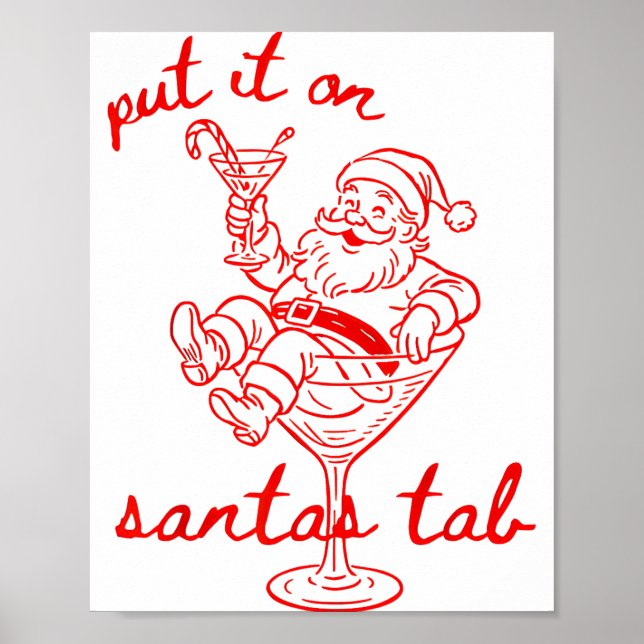 Poster Put It On Santas Tab Funny Christmas Santa Tail Re (Devant)