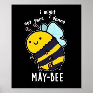Poster Putain d'abeilles Funny Insect Bee Pun Dark BG