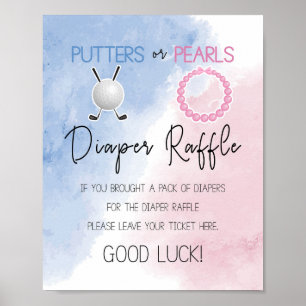 Poster Putters ou Pearls diaper signe de tombole