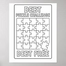 Poster Puzzle de la dette Défi Payer Tracker double face
