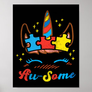 Poster Puzzle de visage de licorne Ausome Sensibilisation