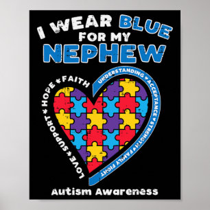 Poster Puzzle Je Porte Bleu Nephew Sensibilisation sur l'