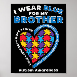 Poster Puzzle Je Porte Du Bleu Pour Ma Sensibilisation su