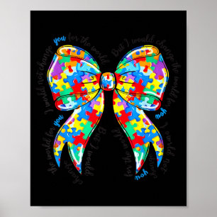 Poster Puzzle Ruban Coquette Autisme Fière de la Sensibil