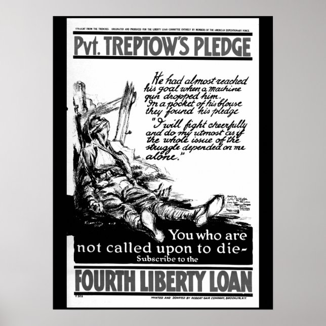 Poster Pvt. La promesse de Treptow. "Je vais combattre la (Devant)