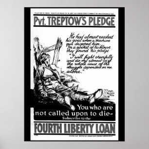 Poster Pvt. Treptow's Pledge.  "I will fight_War image