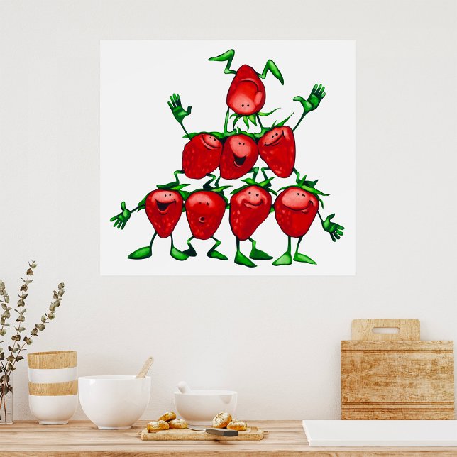 Poster Pyramide de Fruits de la Famille Heureuse des Frai (Créateur téléchargé)