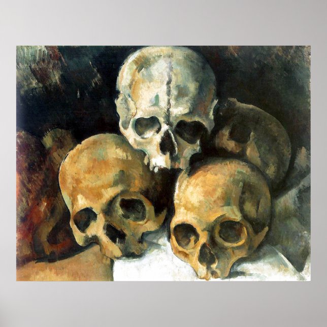 Poster Pyramide des crânes Paul Cezanne Peinture Art (Devant)