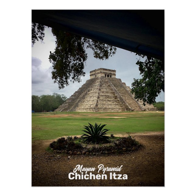 Poster Pyramide maya CHICHEN ITZA Souvenir de voyage (Devant)