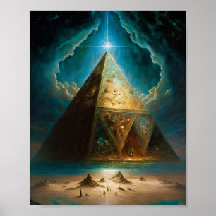 Poster Pyramide mystique Art Visionnaire