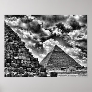Poster Pyramides à Gizeh, le Caire, Egypte