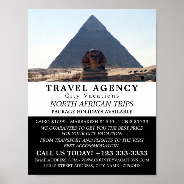 Poster Pyramides De Gizeh, Le Caire, Egypte, Agence De Vo (Devant)