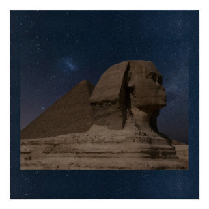 Poster Pyramides de Gizeh Sphinx Pharaon Égypte ancienne 