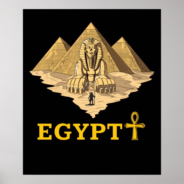 Poster Pyramides égyptiennes antiques Sphinx Géométrie sa (Devant)