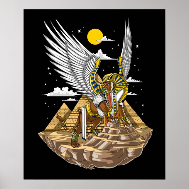 Poster Pyramides égyptiennes Sphinx (Devant)