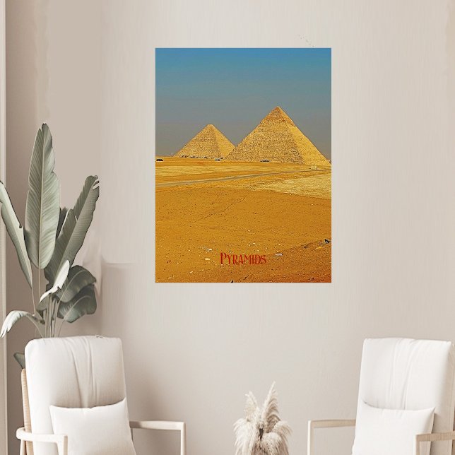 Poster Pyramides magnifiques de l'Egypte Brazing Sand Sto (Magnificent Pyramids of Egypt Brazing Sand Storms Poster)