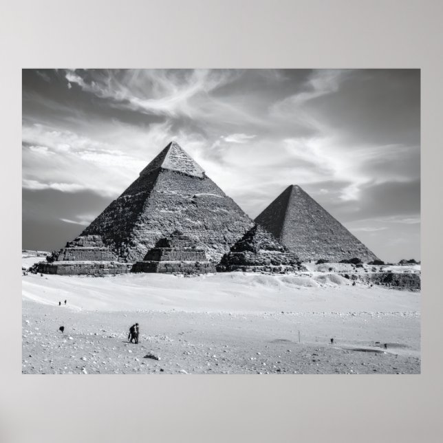 Poster Pyramides noires et blanches (Devant)