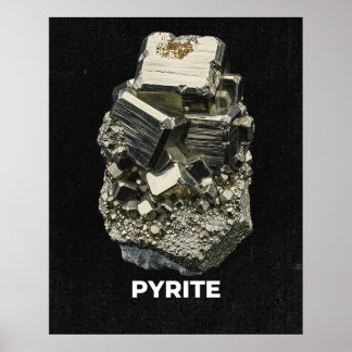Poster Pyrite Crystal Specimen